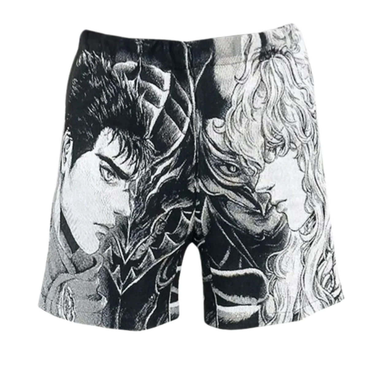 Black & White Anime Woven Tapestry Shorts
