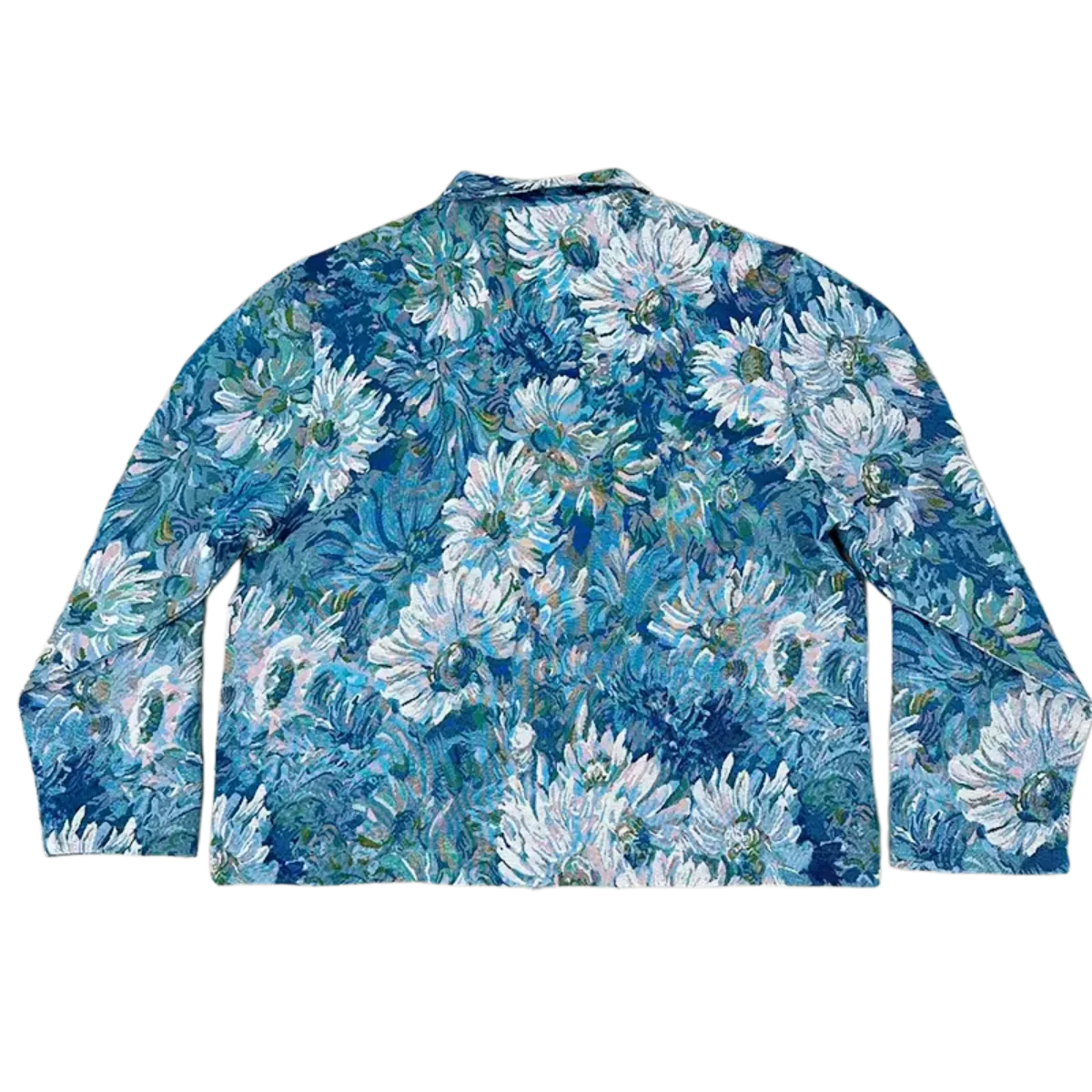 Blue Floral Woven Tapestry Jacket