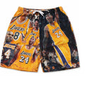 Kobe Tribute Tapestry Shorts – Vintage Woven Lakers Graphic Basketball Shorts